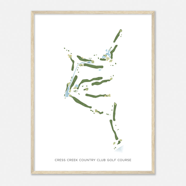 Print of Cress Creek Country Club Golf Course Modern Map