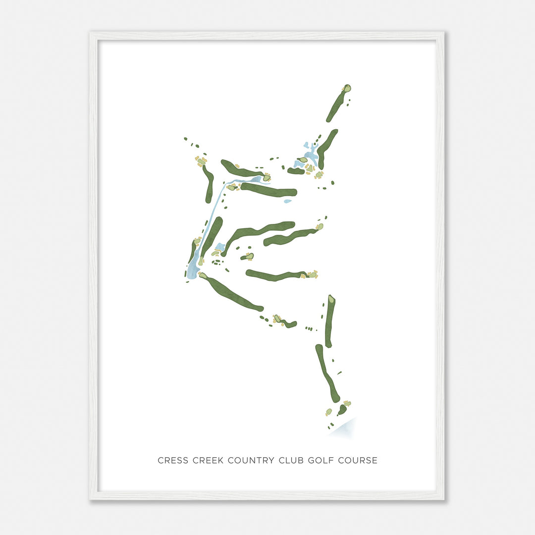 Print of Cress Creek Country Club Golf Course Modern Map