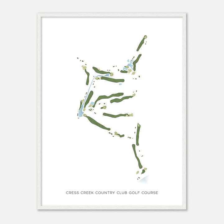 Print of Cress Creek Country Club Golf Course Modern Map