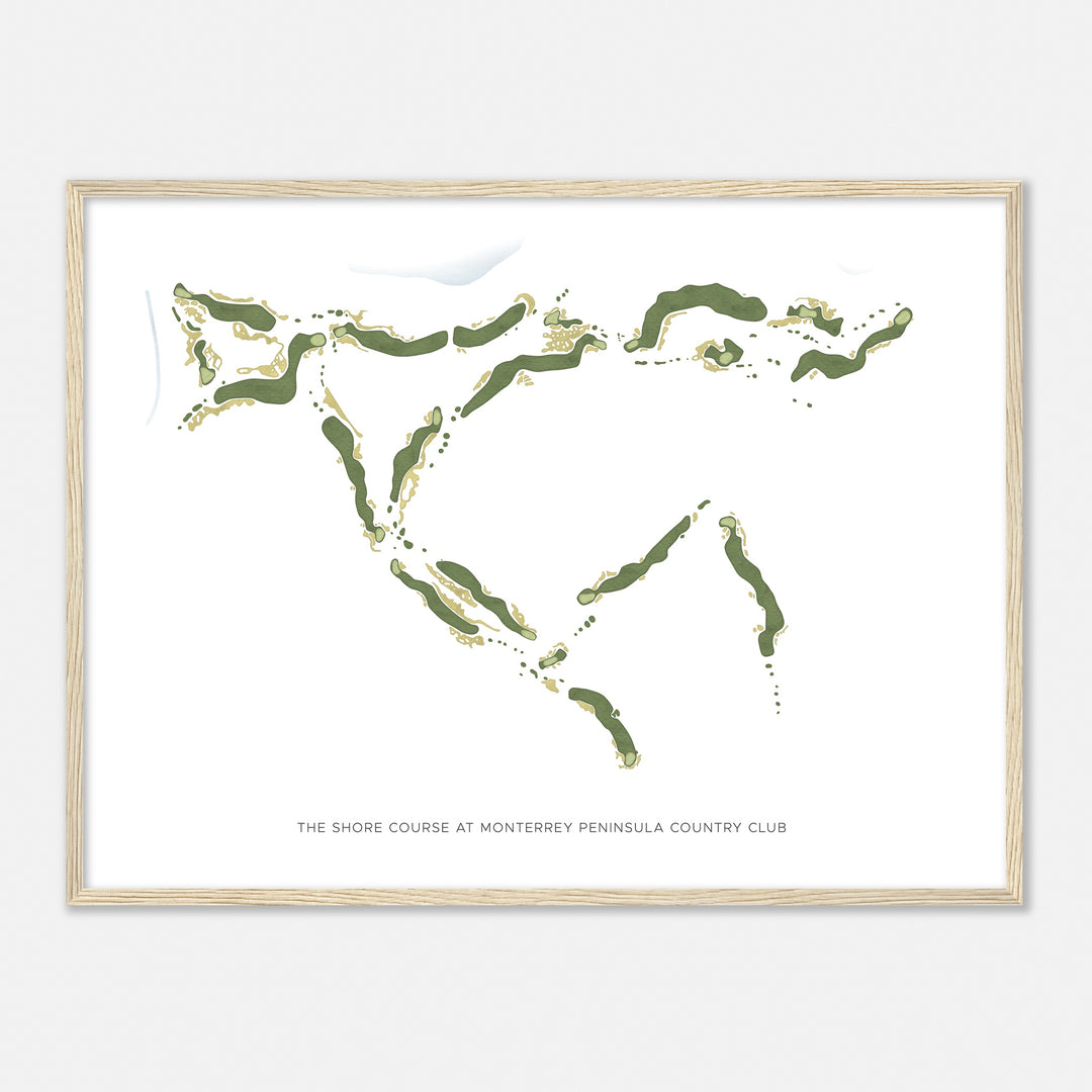 Print of The Shore Course At Monterrey Peninsula Country Club Modern Map