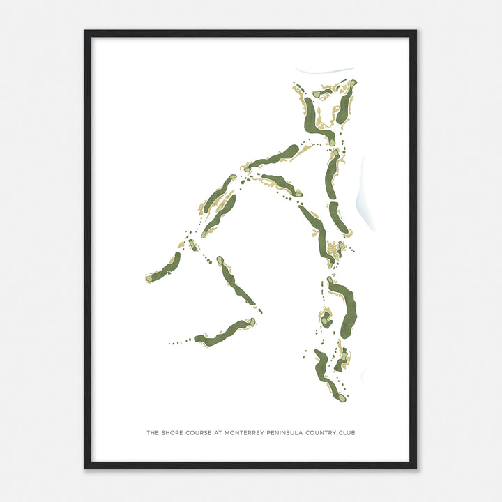 Print of The Shore Course At Monterrey Peninsula Country Club Modern Map