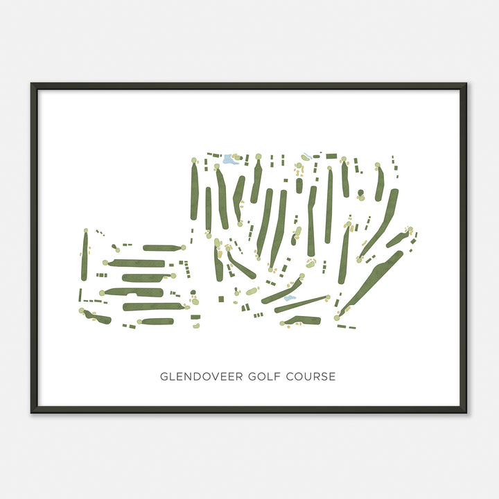 Print of Glendoveer Golf Course Modern Map