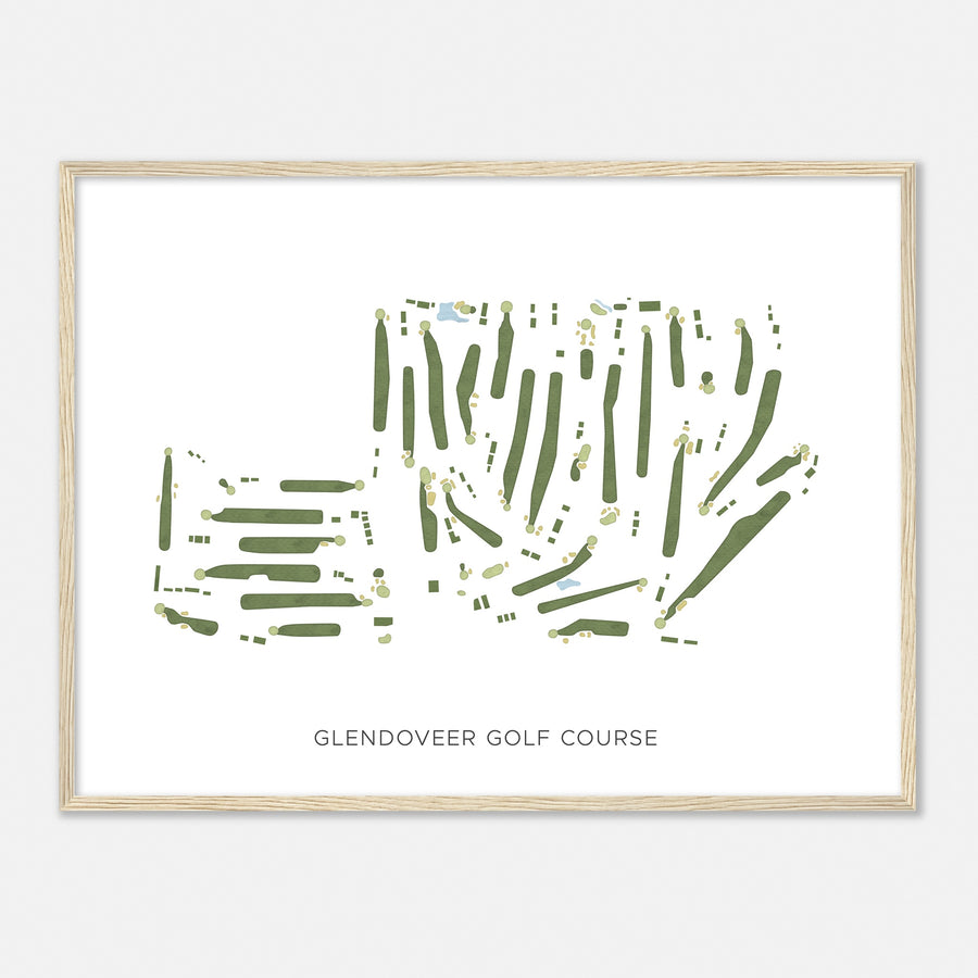 Print of Glendoveer Golf Course Modern Map