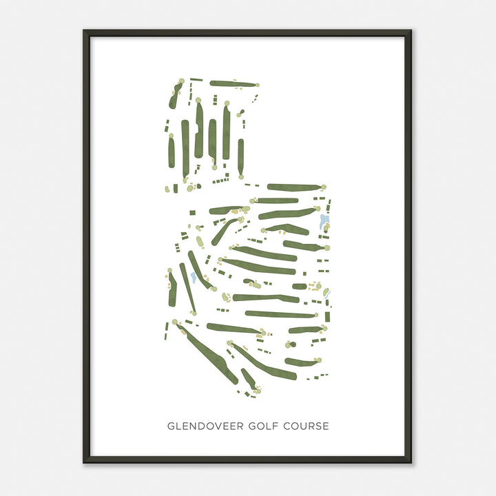 Print of Glendoveer Golf Course Modern Map