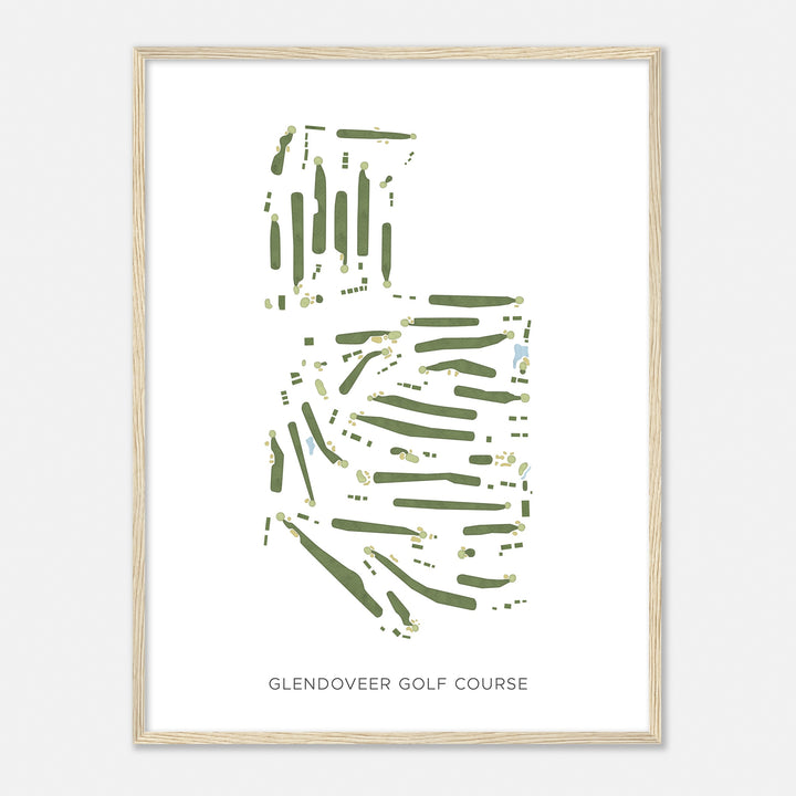 Print of Glendoveer Golf Course Modern Map
