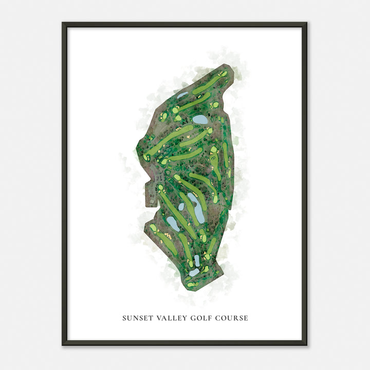 Print of Sunset Valley Golf Course Classic Map