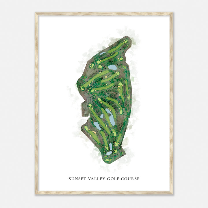 Print of Sunset Valley Golf Course Classic Map