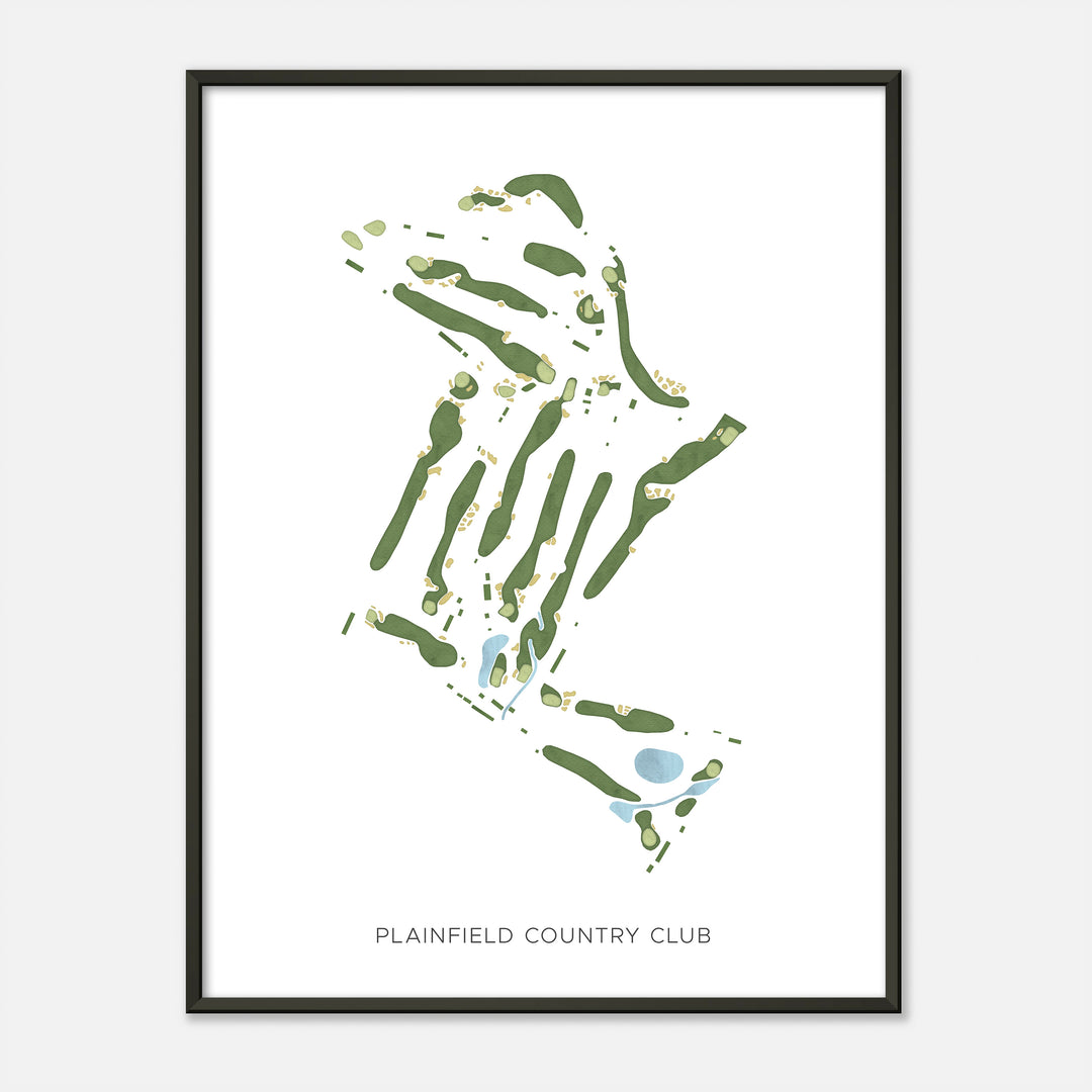 Print of Plainfield Country Club Modern Map