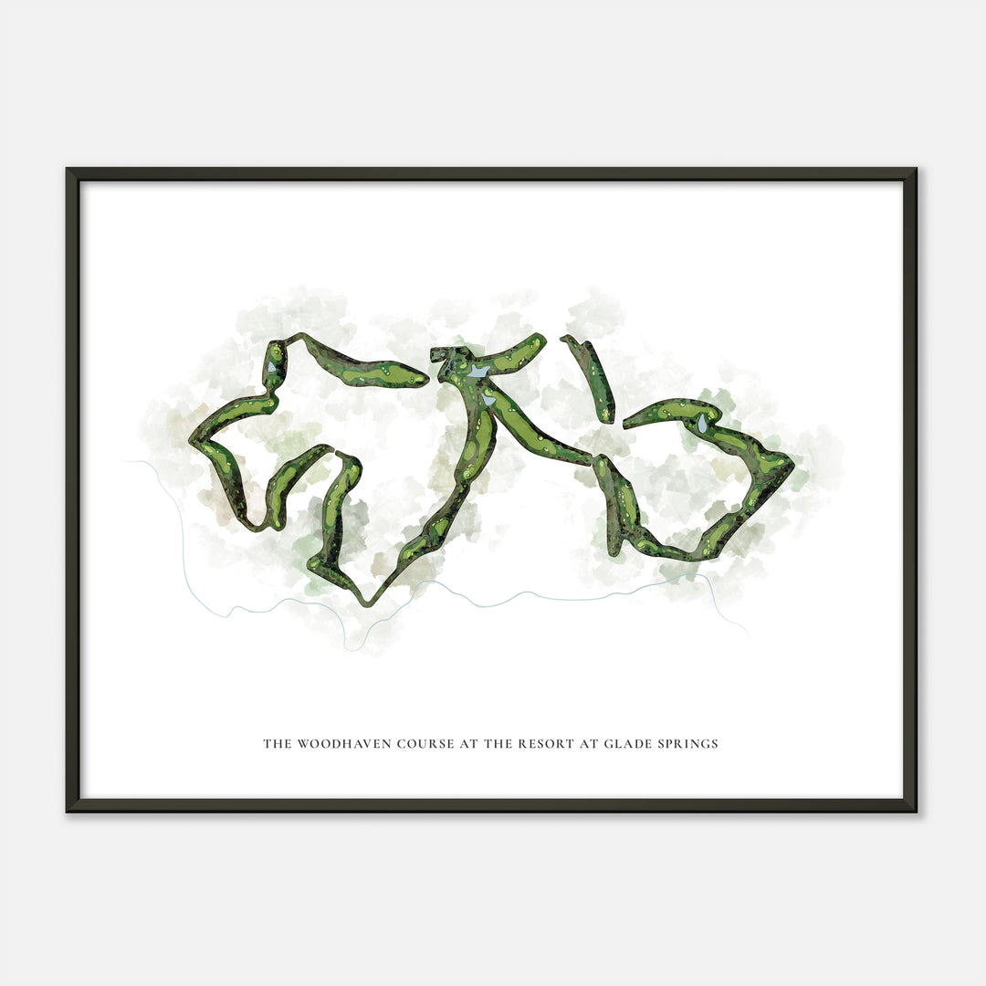 Print of The Woodhaven Course At The Resort At Glade Springs Classic Map