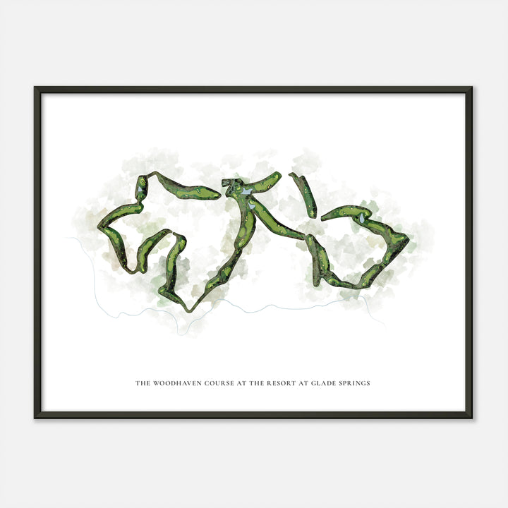 Print of The Woodhaven Course At The Resort At Glade Springs Classic Map