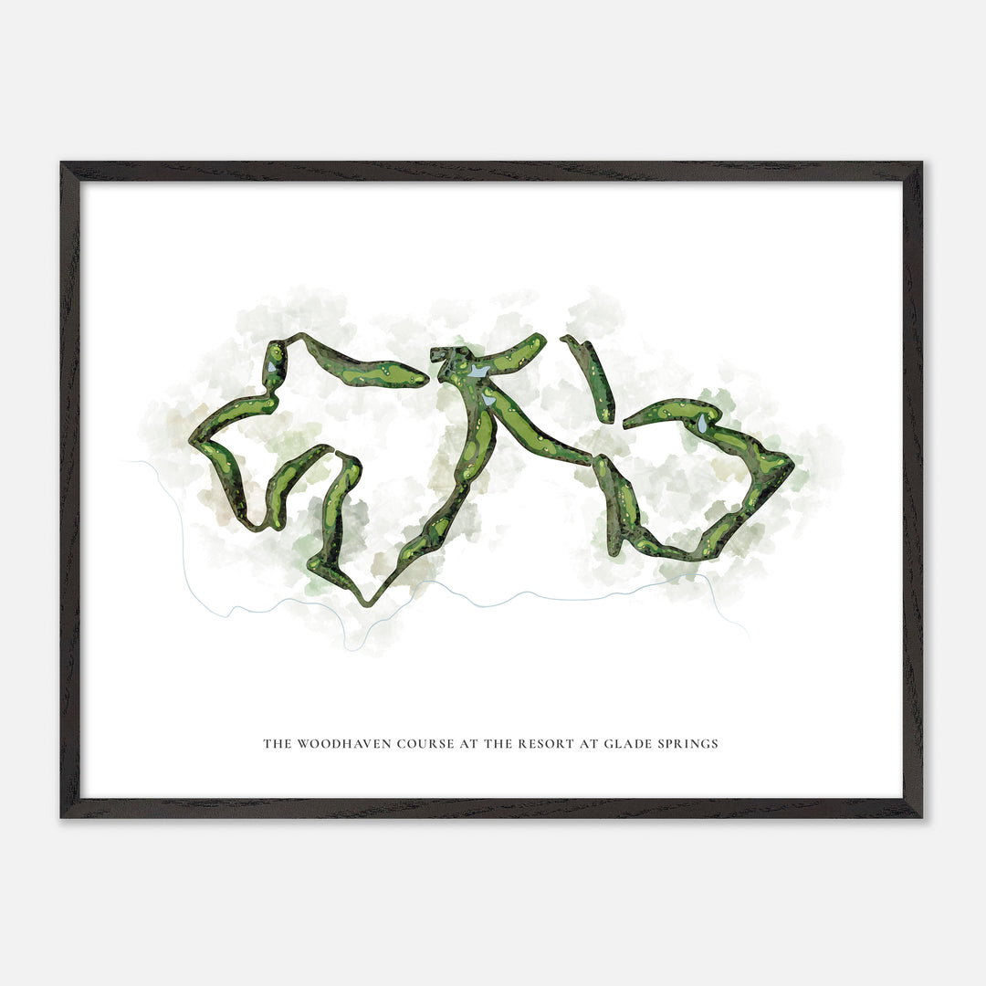 Print of The Woodhaven Course At The Resort At Glade Springs Classic Map