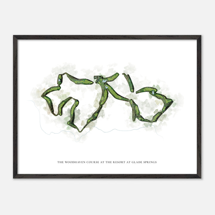 Print of The Woodhaven Course At The Resort At Glade Springs Classic Map