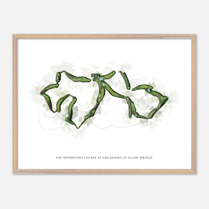 Print of The Woodhaven Course At The Resort At Glade Springs Classic Map