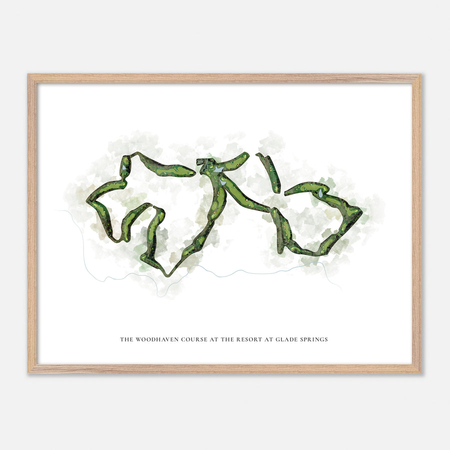 Print of The Woodhaven Course At The Resort At Glade Springs Classic Map