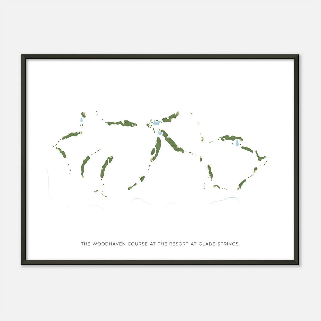 Print of The Woodhaven Course At The Resort At Glade Springs Modern Map