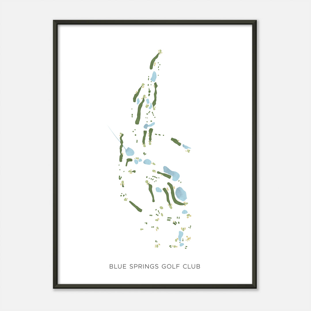 Print of Blue Springs Golf Club Modern Map