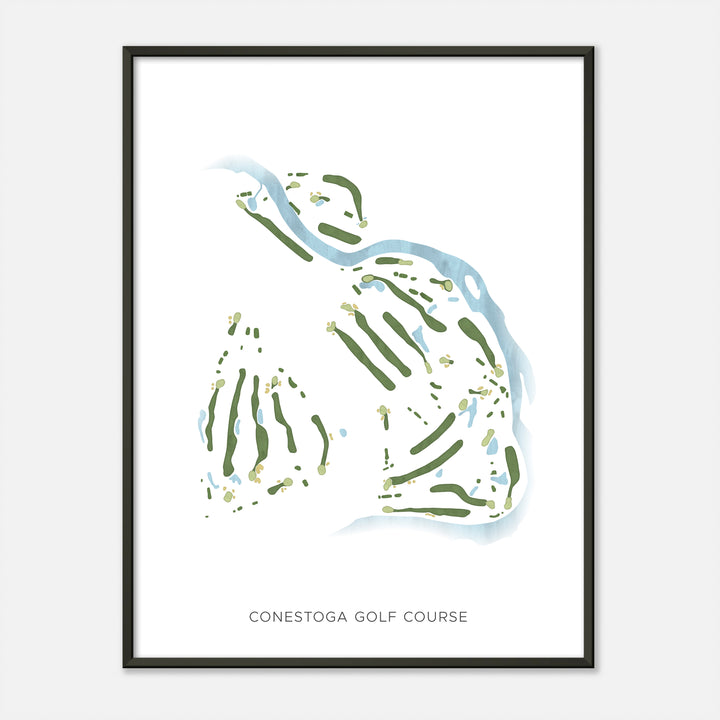 Print of Conestoga Golf Course Modern Map