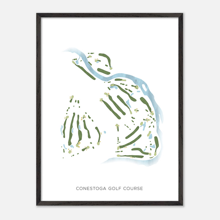 Print of Conestoga Golf Course Modern Map