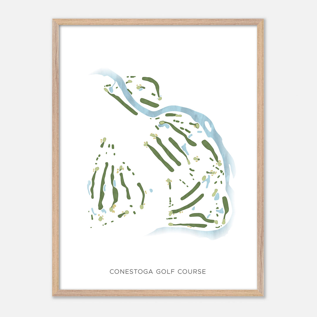 Print of Conestoga Golf Course Modern Map