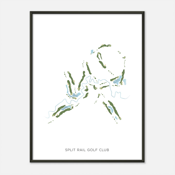 Print of Split Rail Golf Club Modern Map
