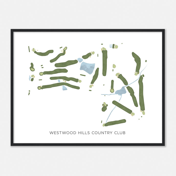 Print of Westwood Hills Country Club Modern Map