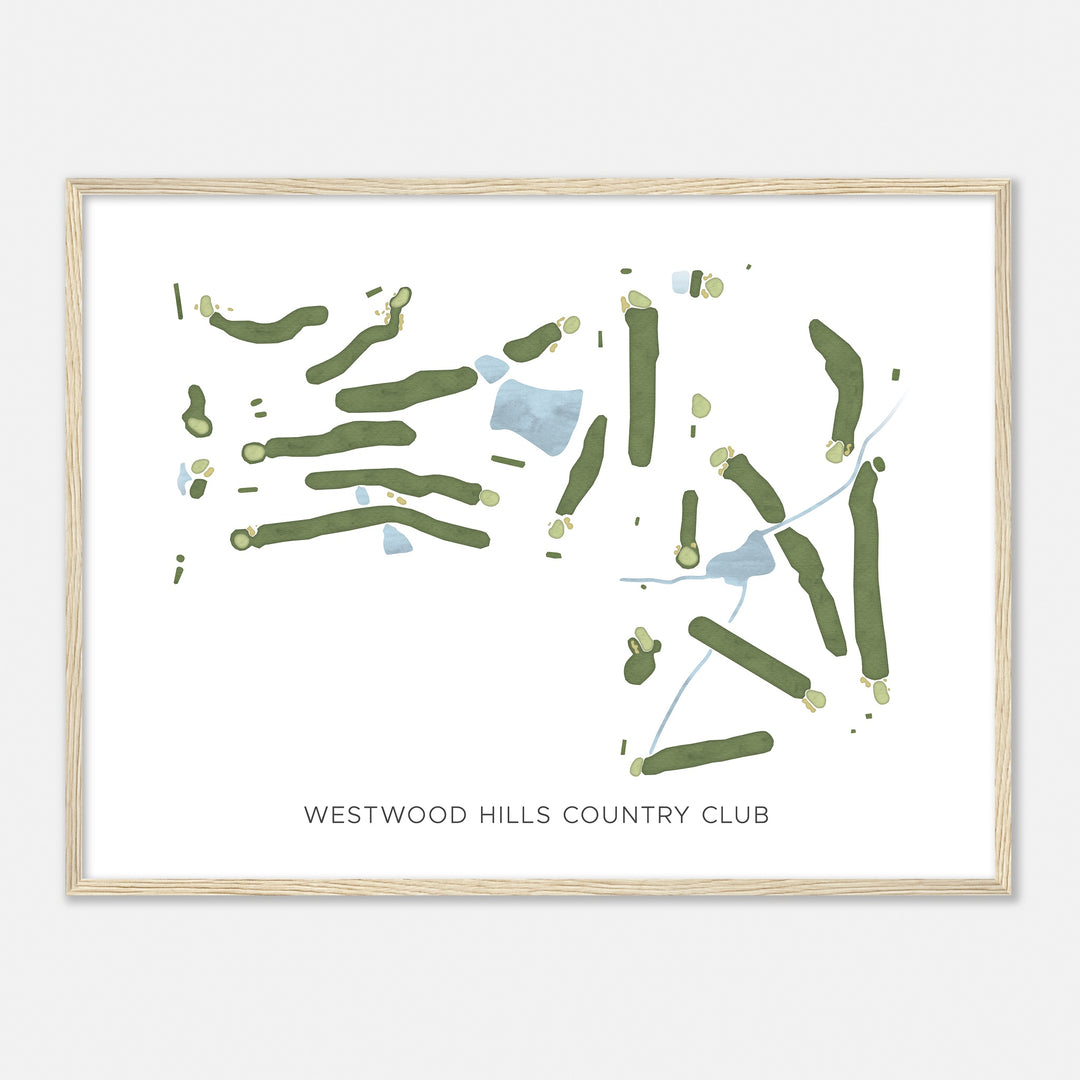 Print of Westwood Hills Country Club Modern Map