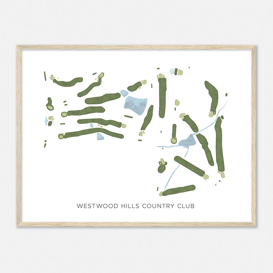 Print of Westwood Hills Country Club Modern Map