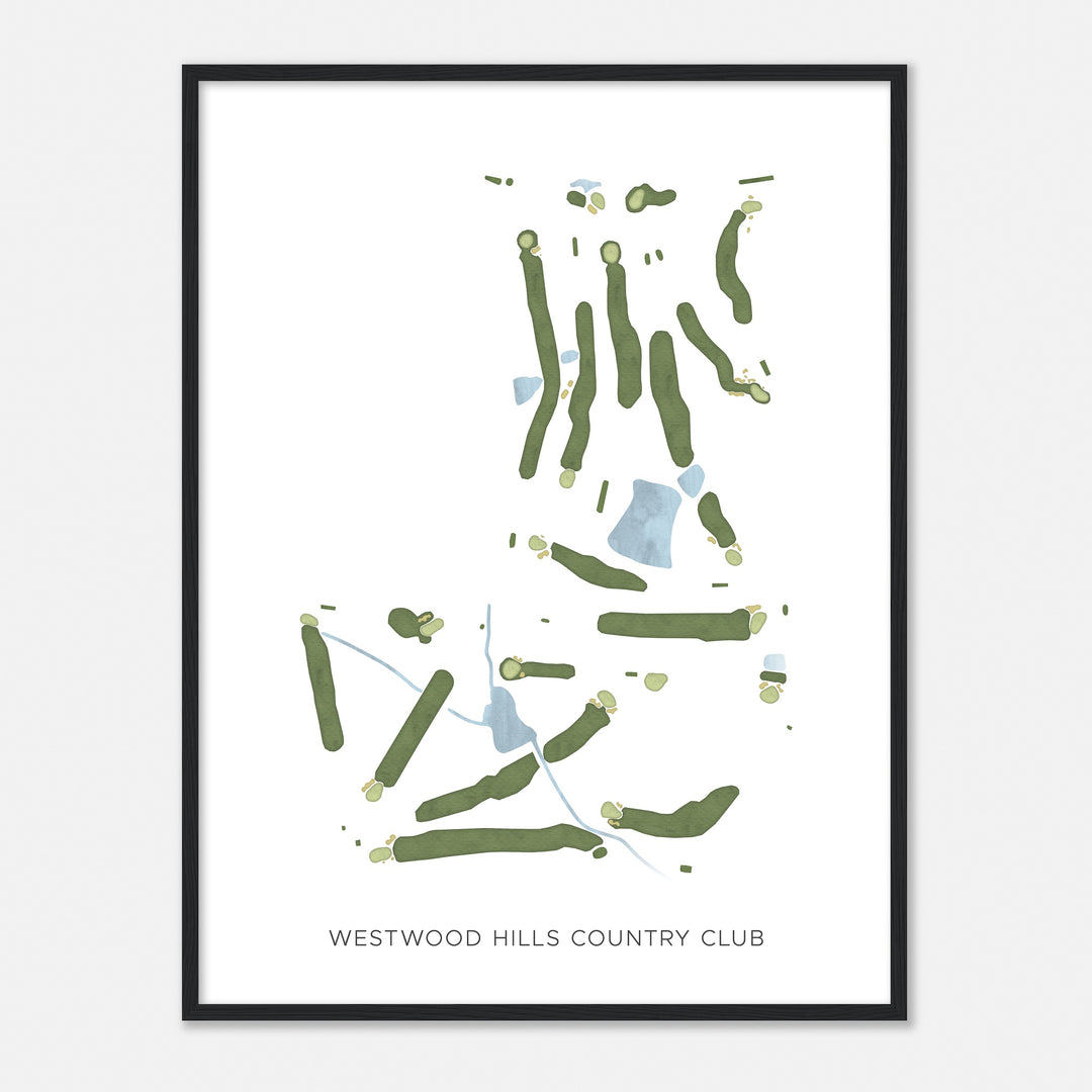 Print of Westwood Hills Country Club Modern Map