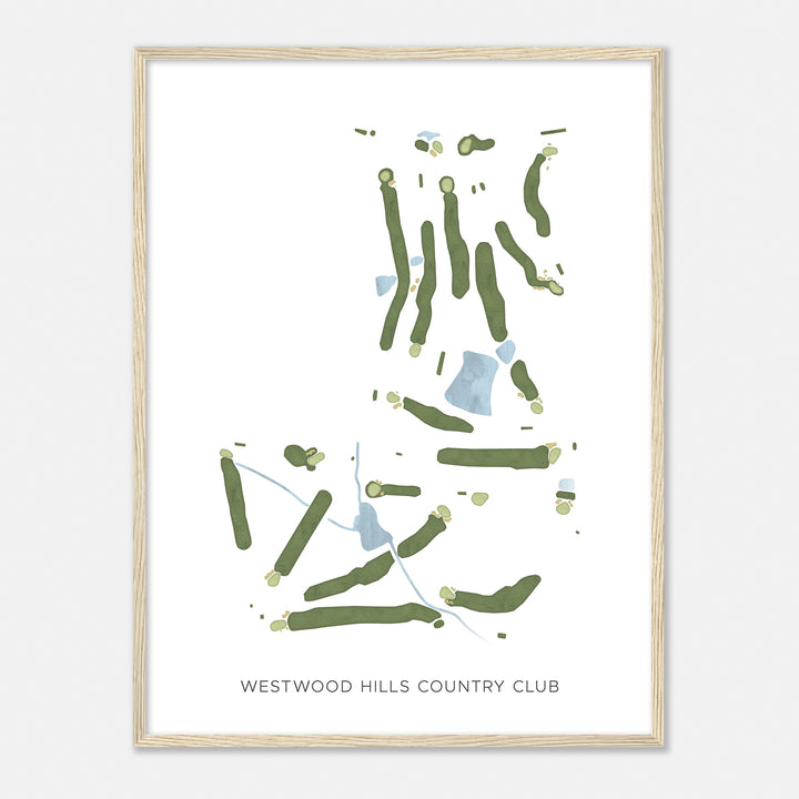 Print of Westwood Hills Country Club Modern Map