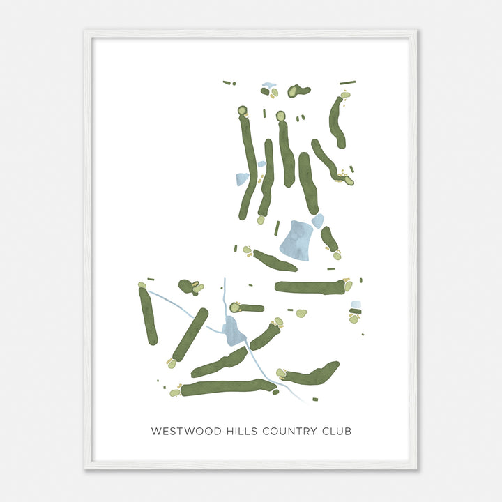 Print of Westwood Hills Country Club Modern Map