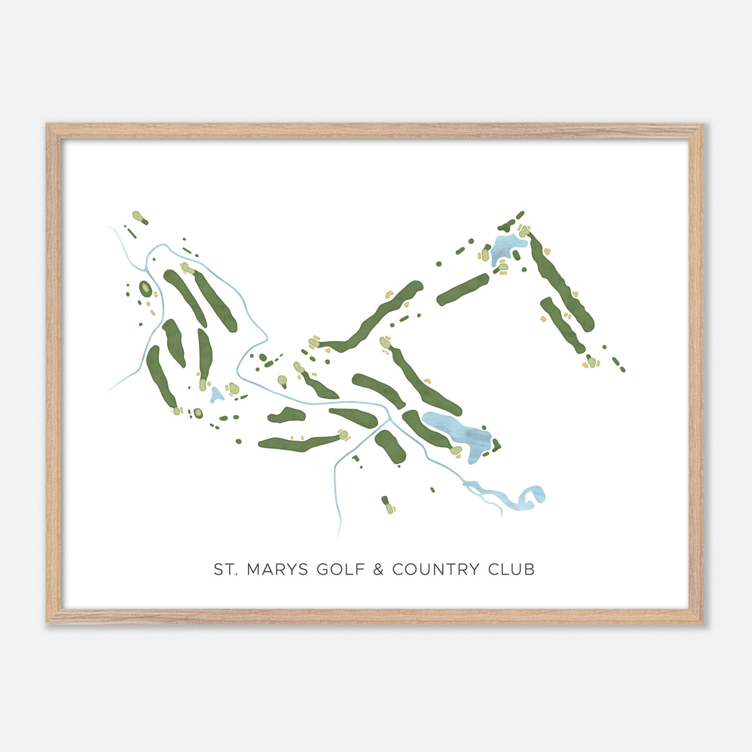 Print of St. Marys Golf & Country Club Modern Map