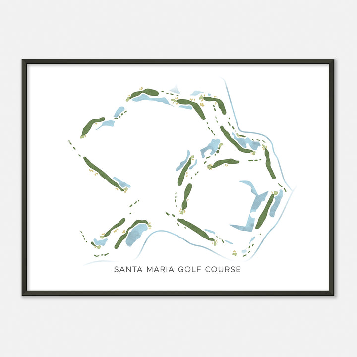 Print of Santa Maria Golf Course Modern Map