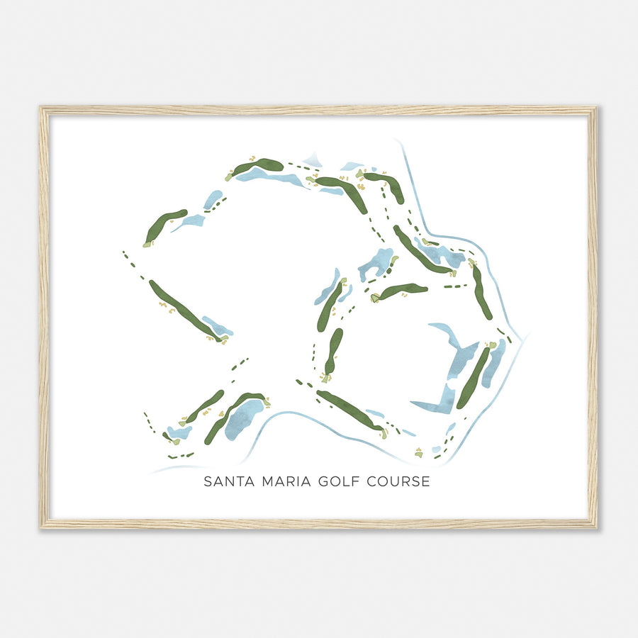 Print of Santa Maria Golf Course Modern Map