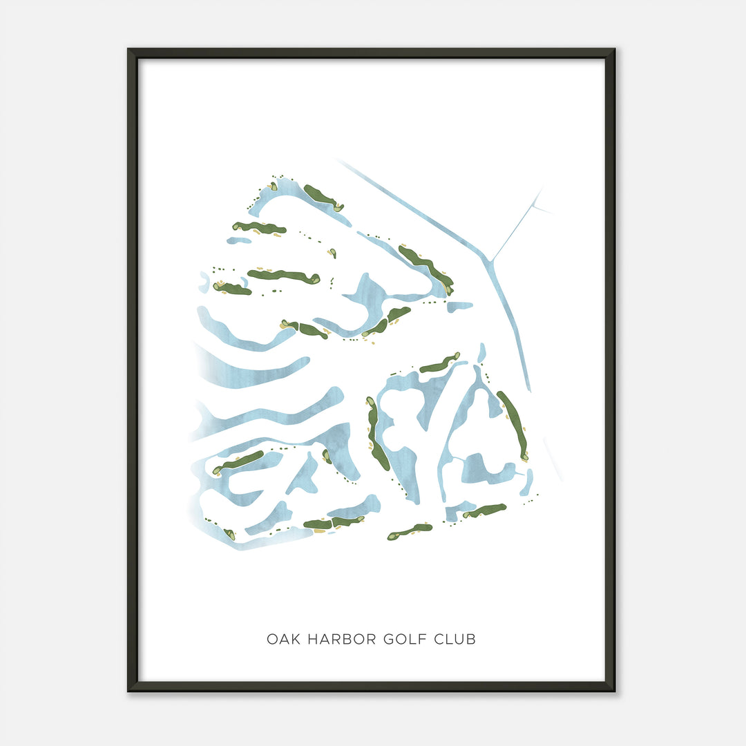 Print of Oak Harbor Golf Club Modern Map