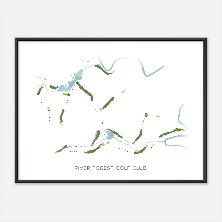 Print of River Forest Golf Club Modern Map