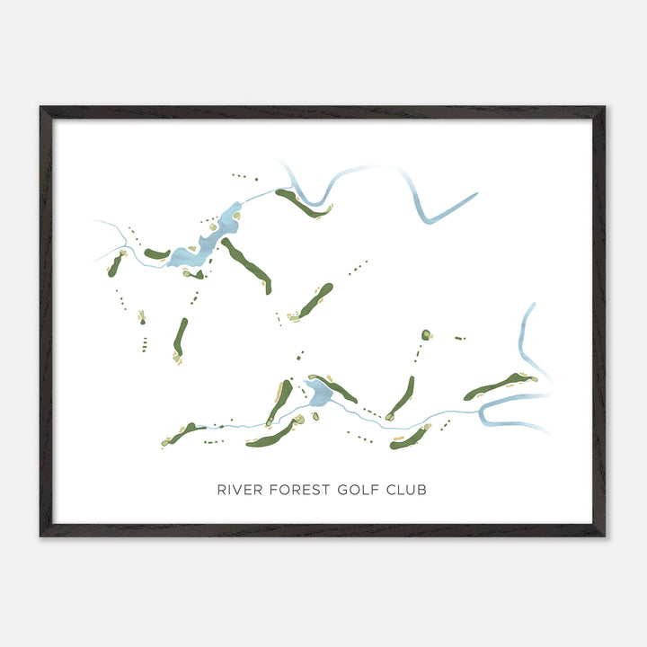 Print of River Forest Golf Club Modern Map