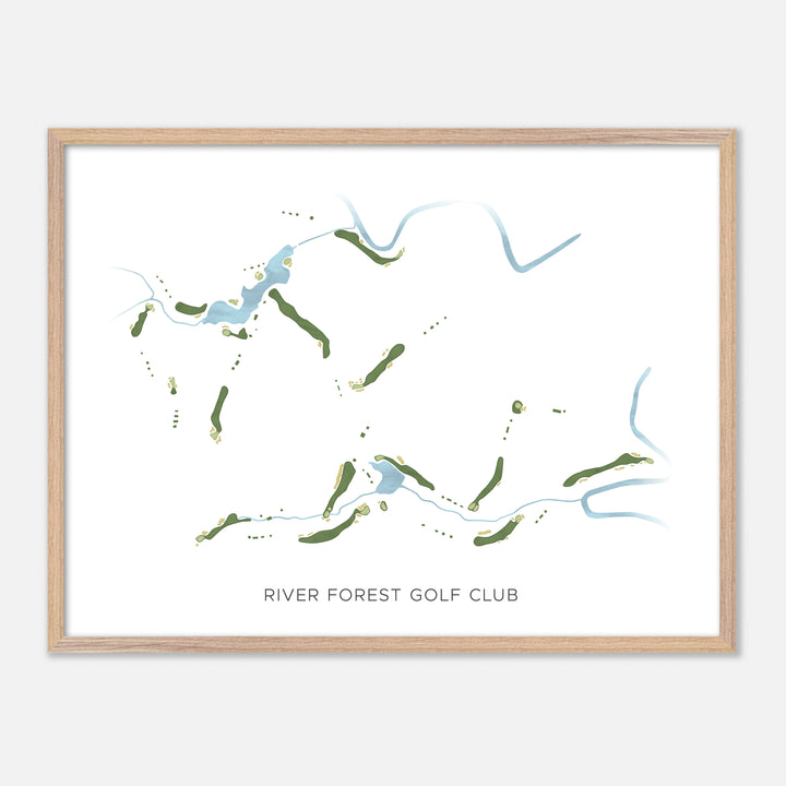 Print of River Forest Golf Club Modern Map