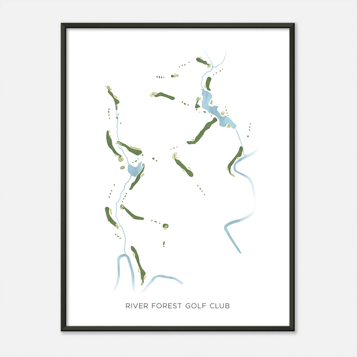 Print of River Forest Golf Club Modern Map