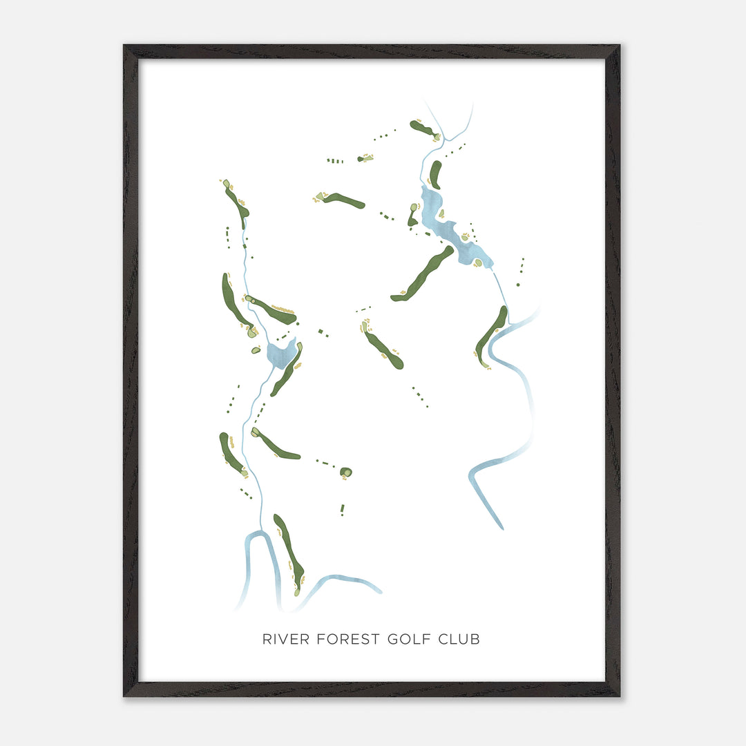Print of River Forest Golf Club Modern Map