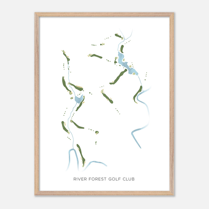 Print of River Forest Golf Club Modern Map