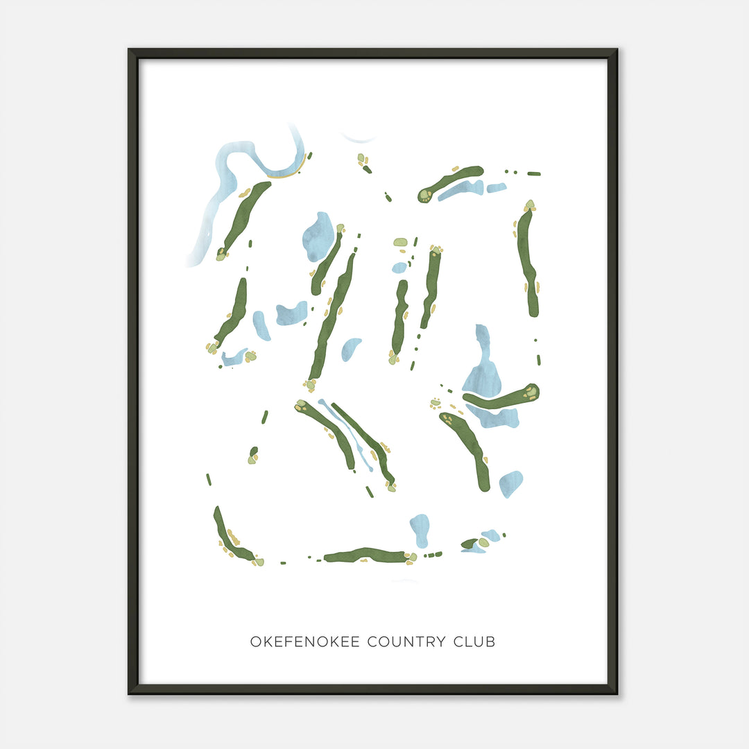 Print of Okefenokee Country Club Modern Map