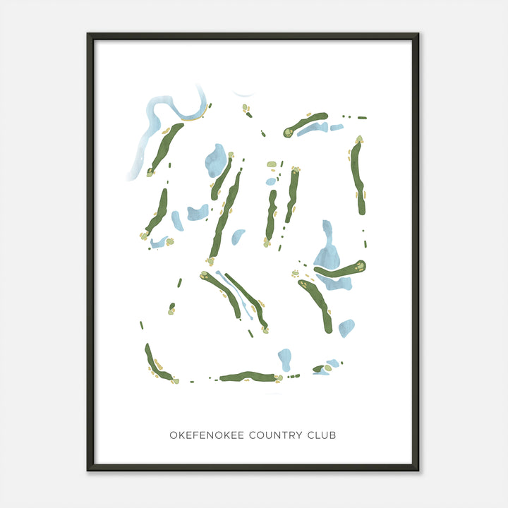 Print of Okefenokee Country Club Modern Map