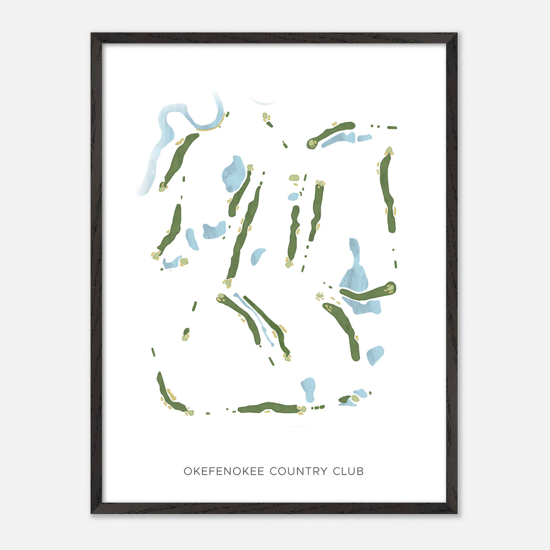 Print of Okefenokee Country Club Modern Map