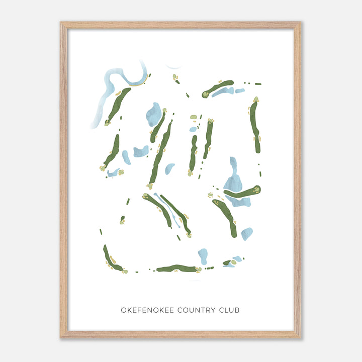 Print of Okefenokee Country Club Modern Map