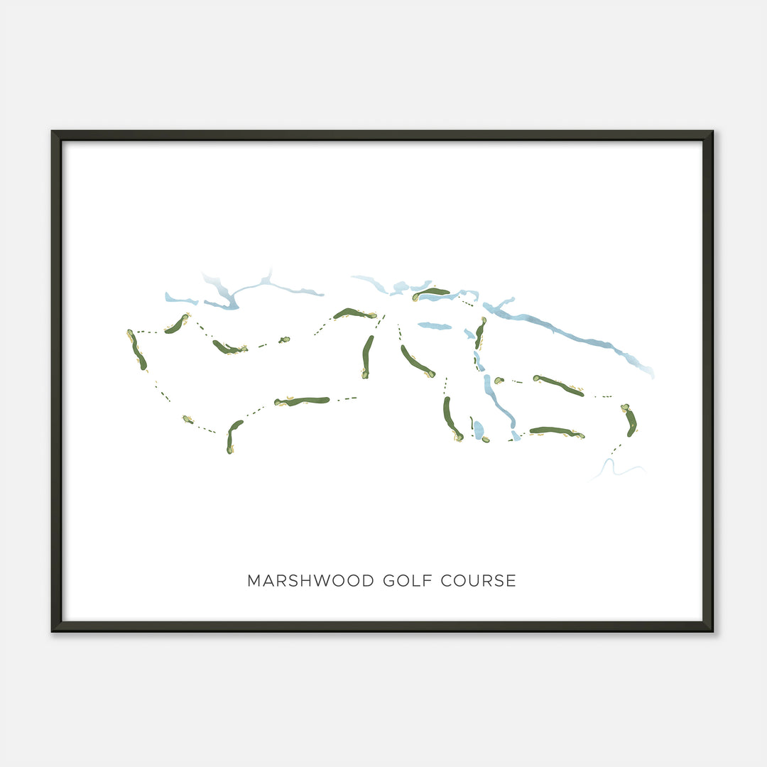 Print of Marshwood Golf Course Modern Map