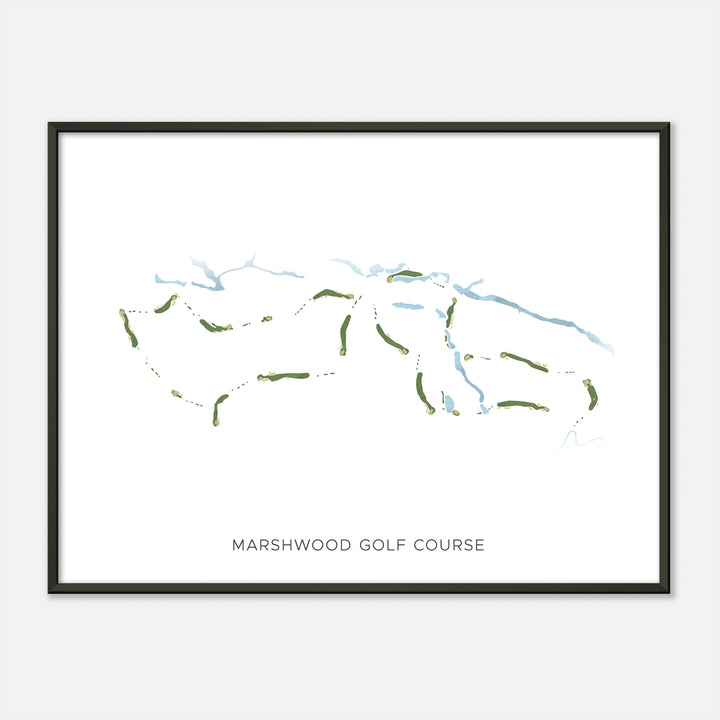 Print of Marshwood Golf Course Modern Map