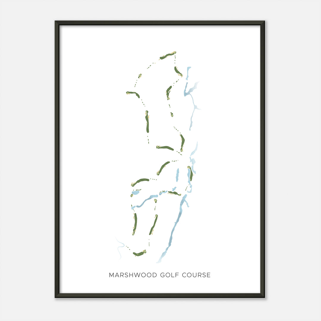 Print of Marshwood Golf Course Modern Map