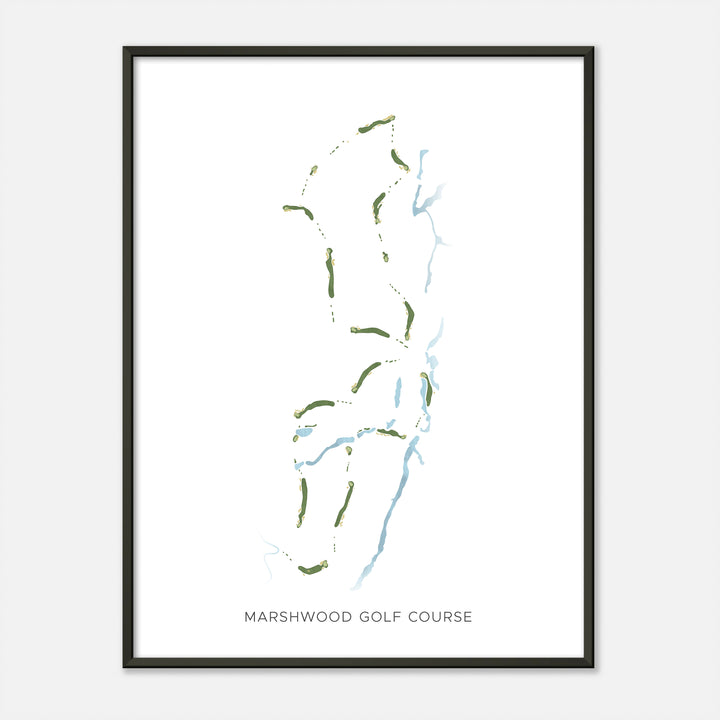 Print of Marshwood Golf Course Modern Map