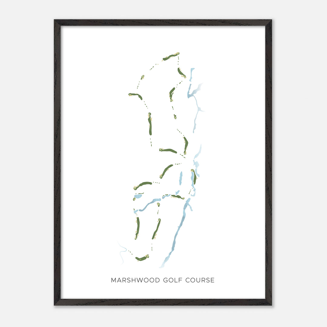Print of Marshwood Golf Course Modern Map