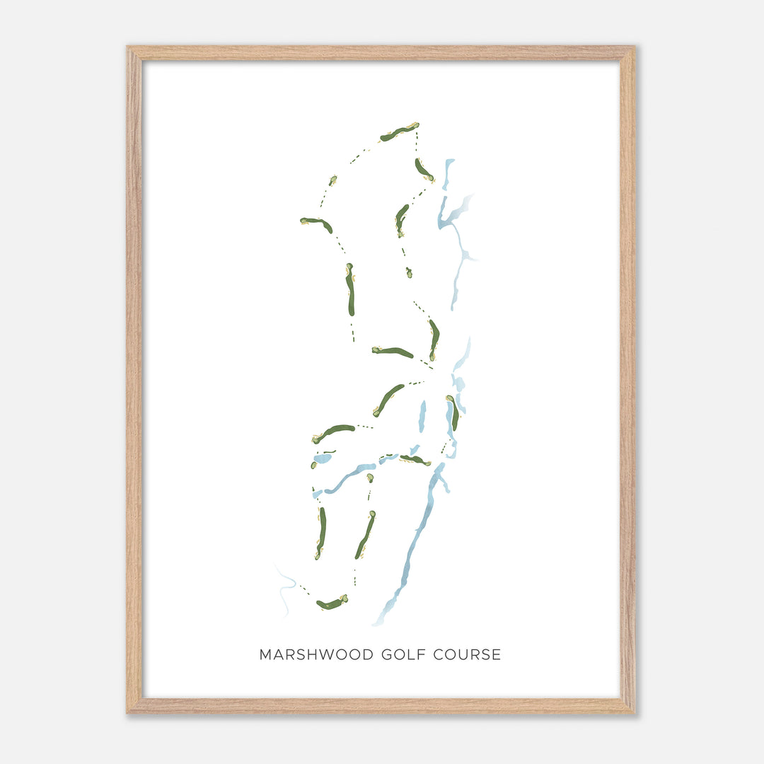 Print of Marshwood Golf Course Modern Map